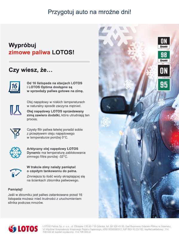 Paliwa Lotosu gotowe na zimę BiznesAlert.pl