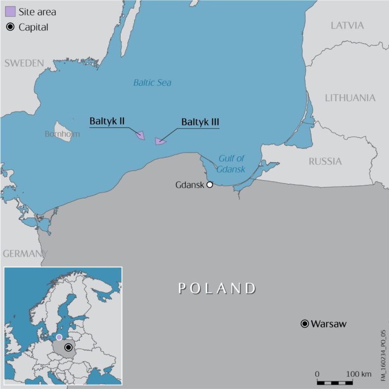 Projekty Bałtyk II i Bałtyk III. Źródło: Statoil
