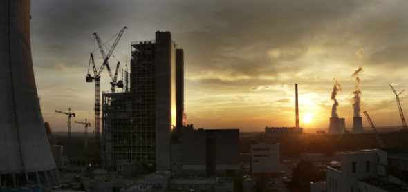 Zdjęcie z placu budowy bloku węglowego 910MW w Jaworznie. Fot. Nowe Jaworzno Grupa Tauron