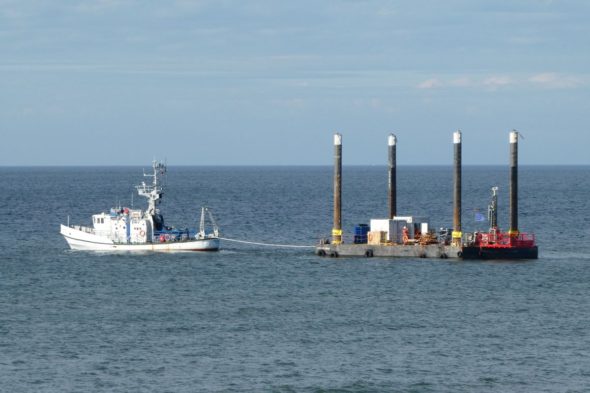 Instytut Morski w Gdańsku przeprowadził głębokie odwierty geotechnicznie na wodach Morza Bałtyckiego w okolicy Niechorza. Fot BalticPipe