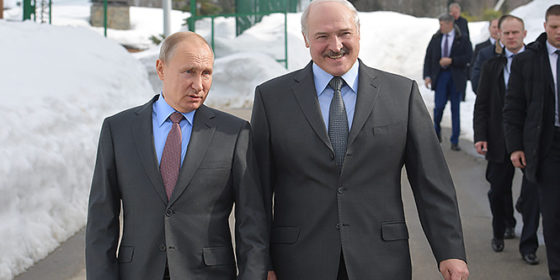 Prezydent Białorusi A. Łukaszenka oraz Prezydent Rosji W. Putin fot. president.gov.by
