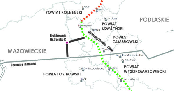 Gaz dla Elektrowni Ostrołęka C. Grafika: Gaz-System/Wojciech Jakóbik
