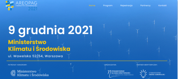 AREOPAG Energetyki Odnawialnej 2021. Grafika organizatora.