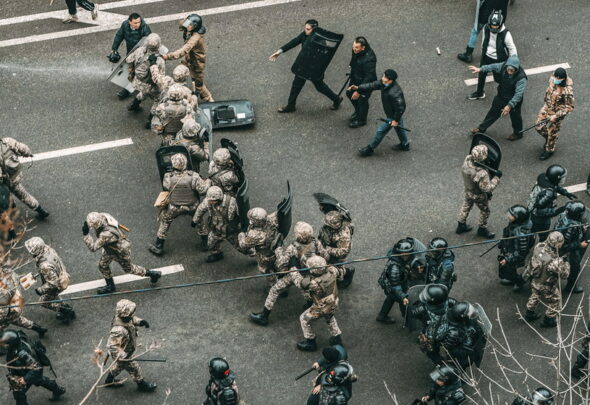 Protesty w Kazachstanie. Fot Alexander Kuznetsov/PAP.