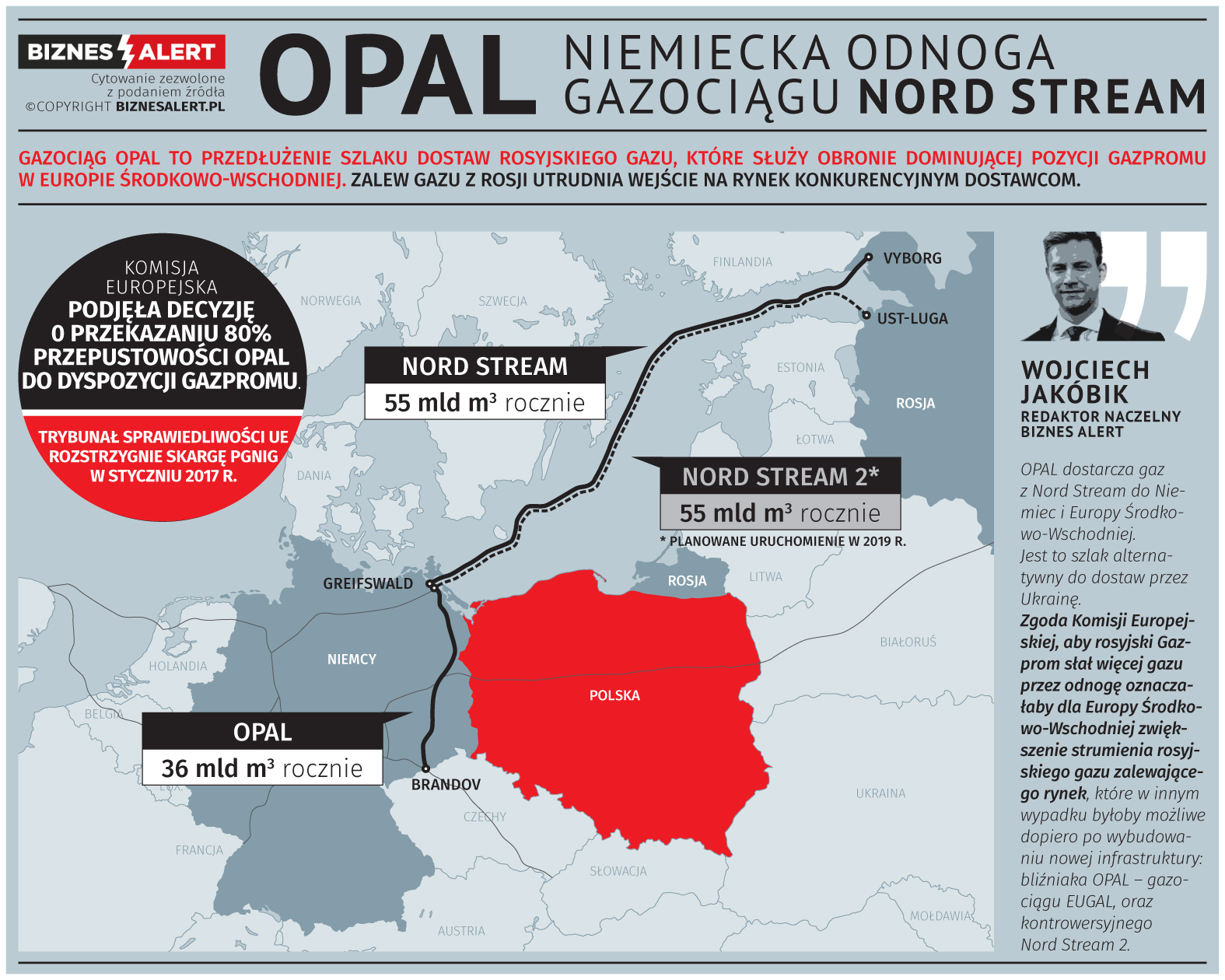 Nord Stream i OPAL. Grafika: BiznesAlert.pl
