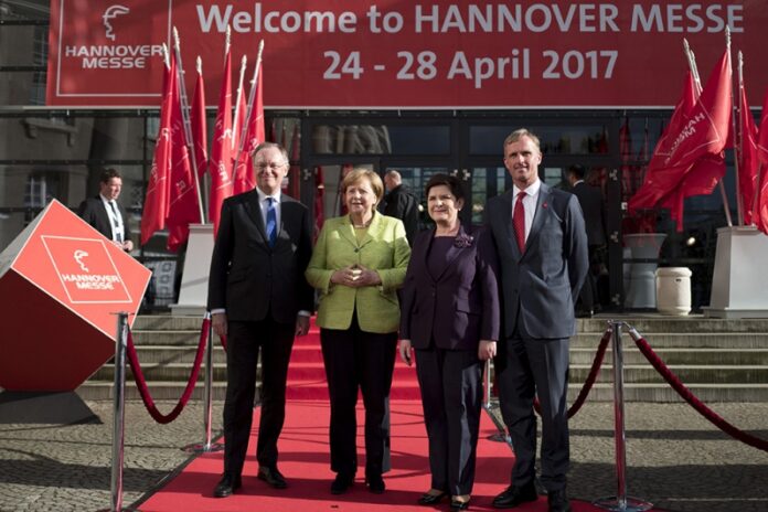 Beata Szydło i Angela Merkel na Hannover Messe. Fot. KPRM