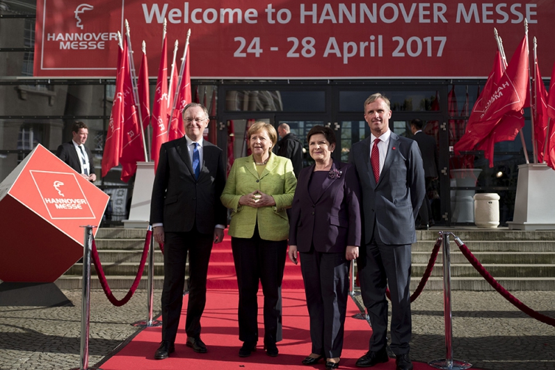 Beata Szydło i Angela Merkel na Hannover Messe. Fot. KPRM