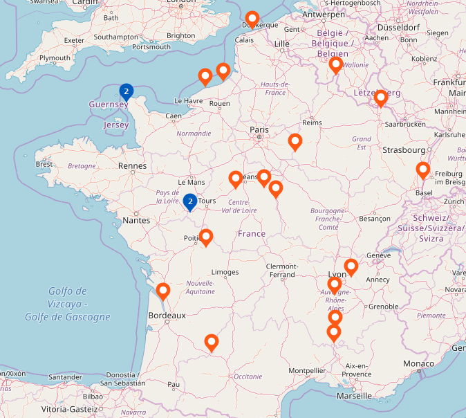 Francuskie reaktory atomowe (2018). Źródło: EDF