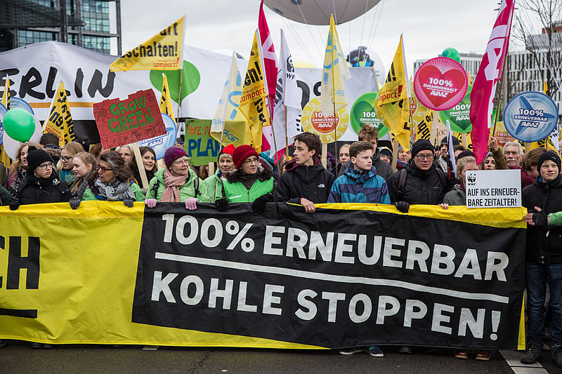 Protest przeciwko wykorzystaniu węgla w Niemczech. Źródło: Wikicommons