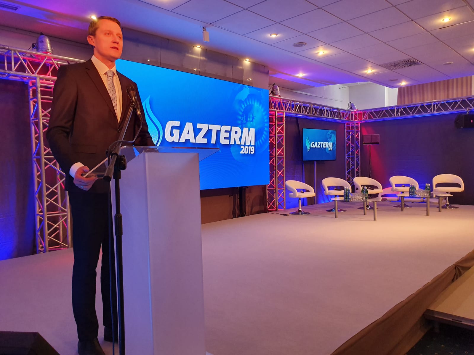 Minister Energii Republiki Litewskiej Žygimantas Vaičiūnas podczas Gazterm 2019 fot. BiznesAlert.pl