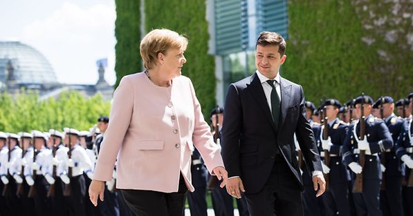Angela Merkel i Wołodymyr Zełenski. Fot. Urząd Kanclerski RFN