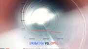 Ukraina vs. OPAL. Dostawy gazu przez Ukrainę (tcmd) i przez OPAL (kWh/h). Grafika: Wojciech Jakóbik/BiznesAlert.pl