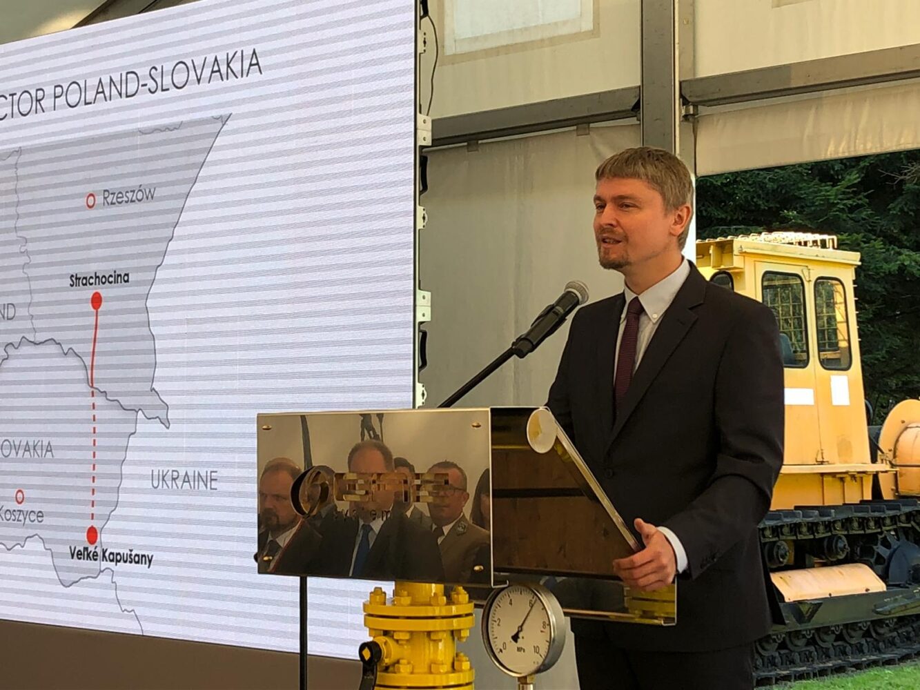 Inauguracja budowy Gazociągu Polska-Słowacja. Prezes Gaz - System Tomasz Stępień fot. BiznesAlert.pl
