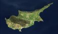 Cypr widziany z kosmosu. Źródło:Wikipedia