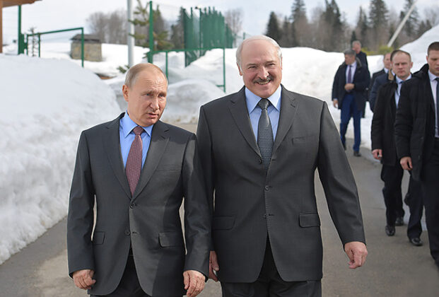 Prezydent Białorusi A. Łukaszenka oraz Prezydent Rosji W. Putin fot. president.gov.by