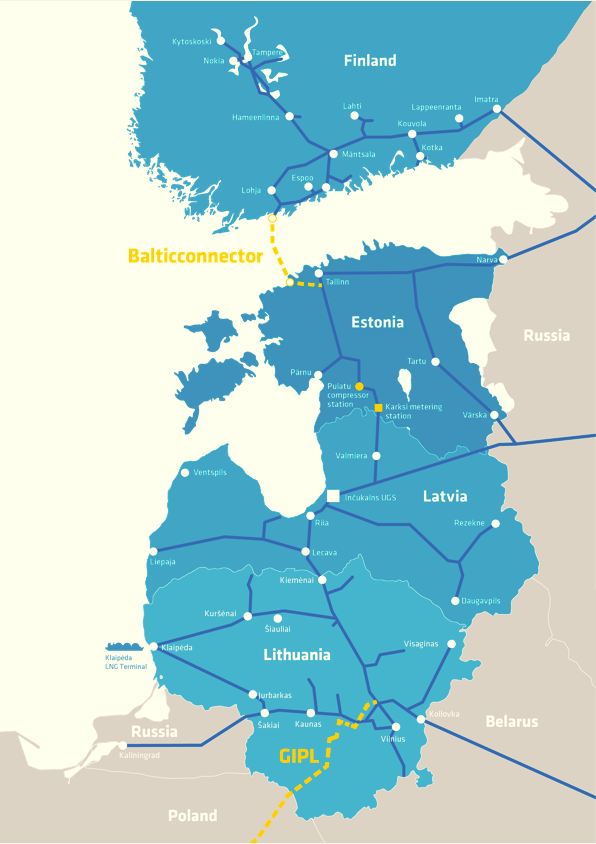 System przesyłowy gazu w państwach bałtyckich fot. Balticconnector.com 