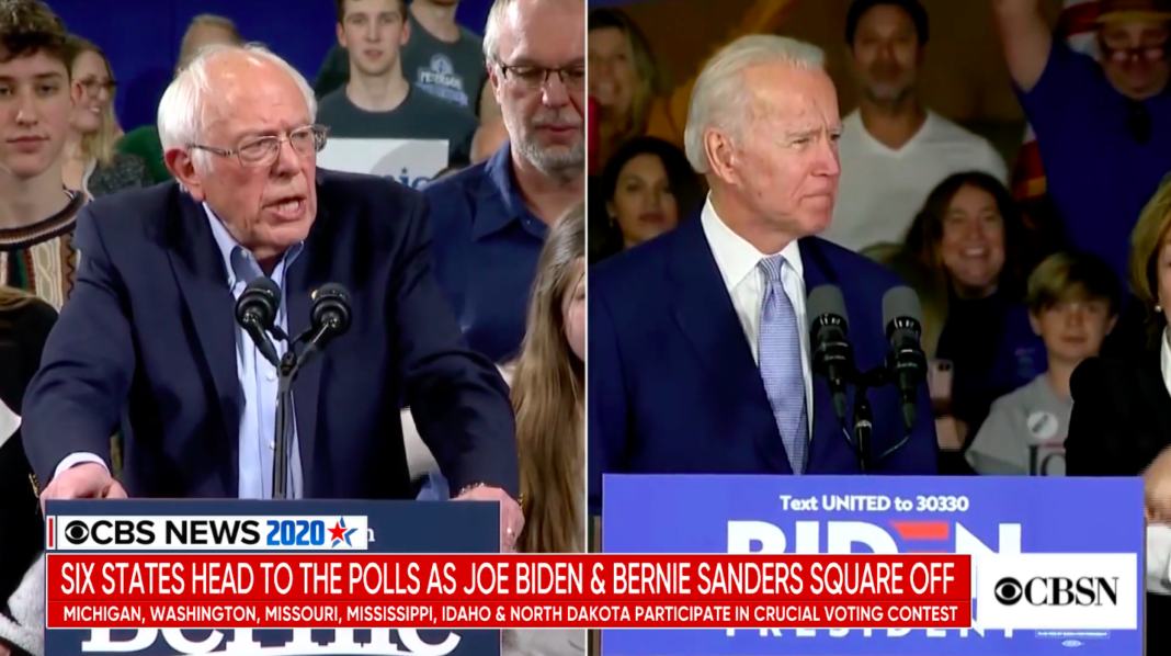 Bernie Sanders i Joe Biden. Źródło YouTube/CBSN/BiznesAlert.pl