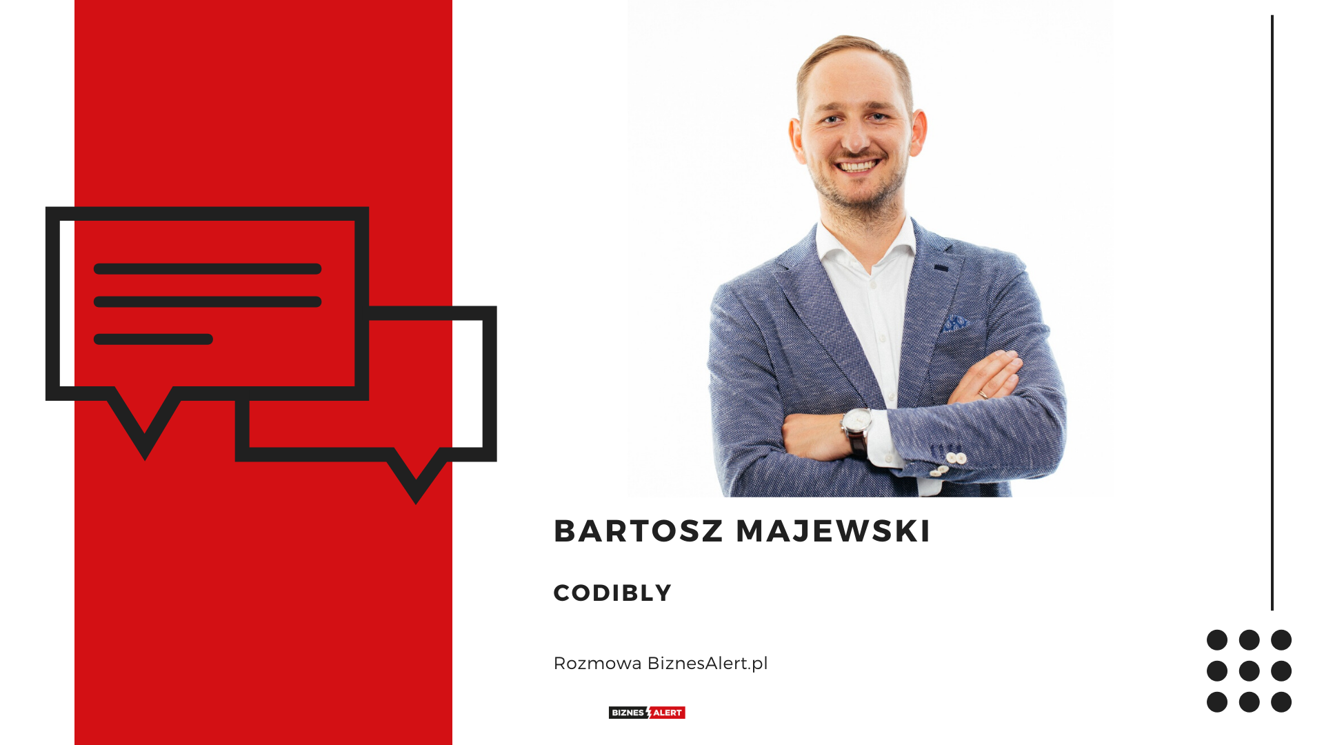 Bartosz Majewski, prezes Codibly. Grafika: Patrycja Rapacka/BiznesAlert.pl