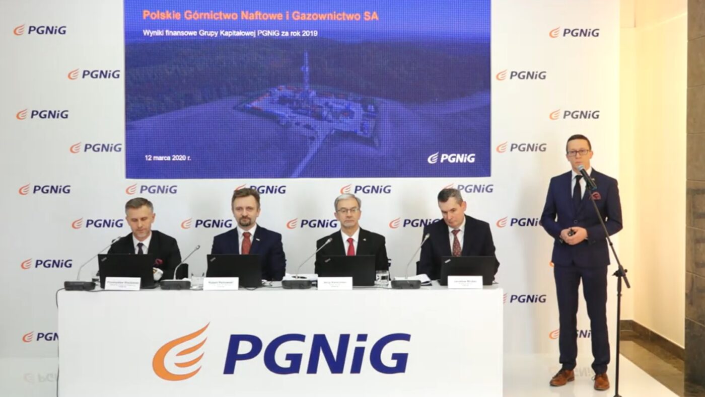Zdalna konferencja PGNiG. Fot. Wojciech Jakóbik/BiznesAlert.pl