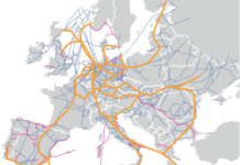 Potencjalne szlaki przesyłu wodoru w Europie. Grafika: Hydrogen Europe