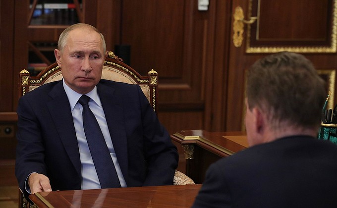 Władimir Putin i Aleksiej Miller. Fot. Kremlin.ru