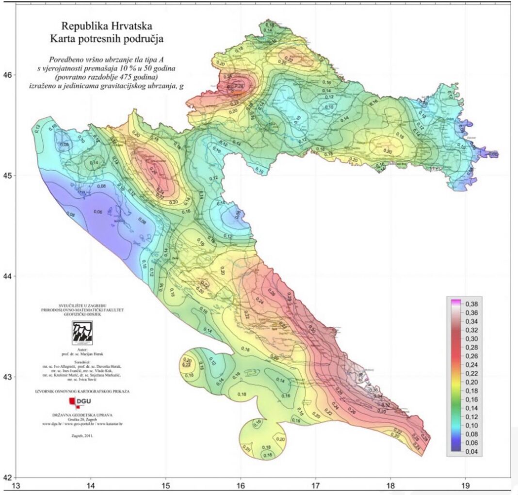 Zagrożenie sejsmiczne w Chorwacji. Fot. autora