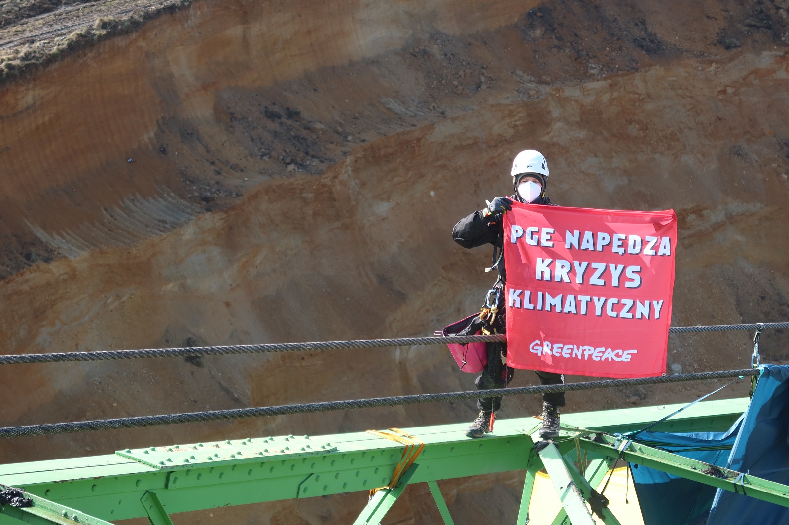 Protest na terenie Odkrywki Złoczew. Fot. Greenpeace
