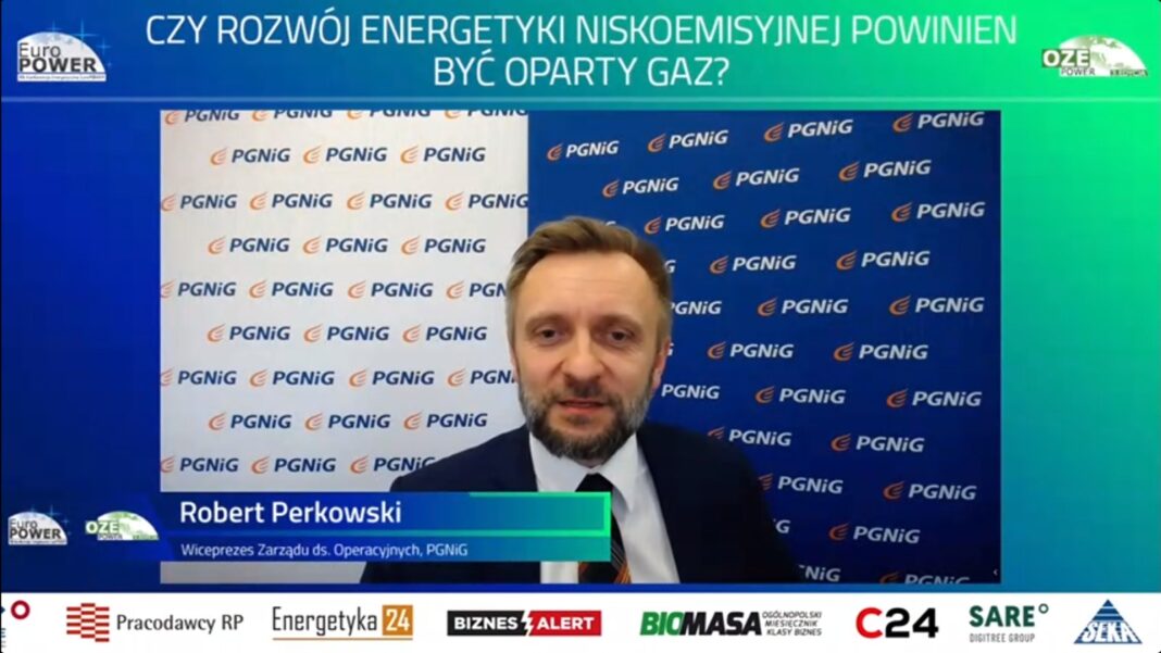 Wiceprezes PGNiG Robert Perkowski na konferencji EuroPower 2021. Fot. BiznesAlert.pl