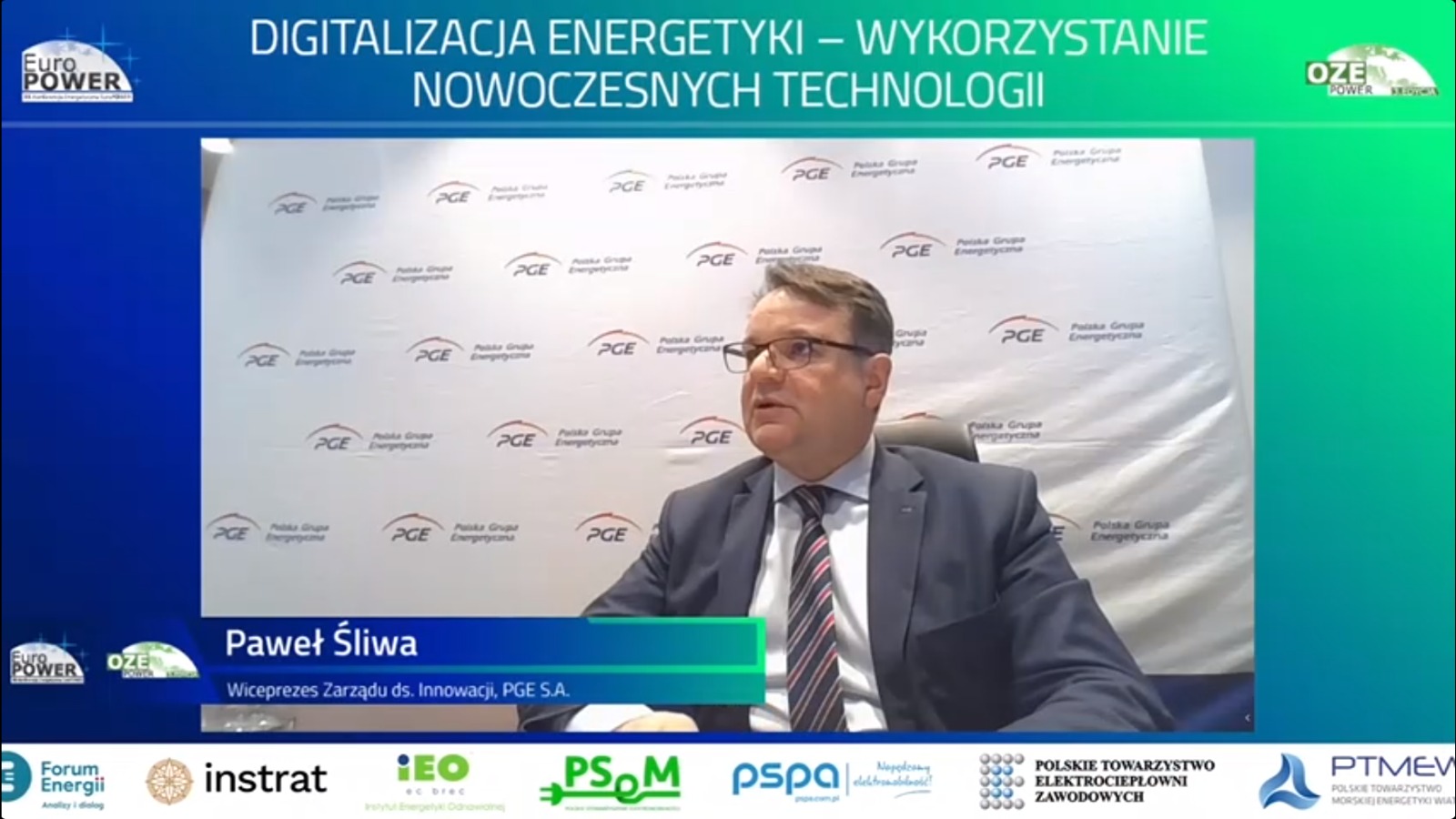 Wiceprezes PGE ds. innowacji Paweł Śliwa podczas konferencji EuroPOWER 2021. Fot. BiznesAlert.pl