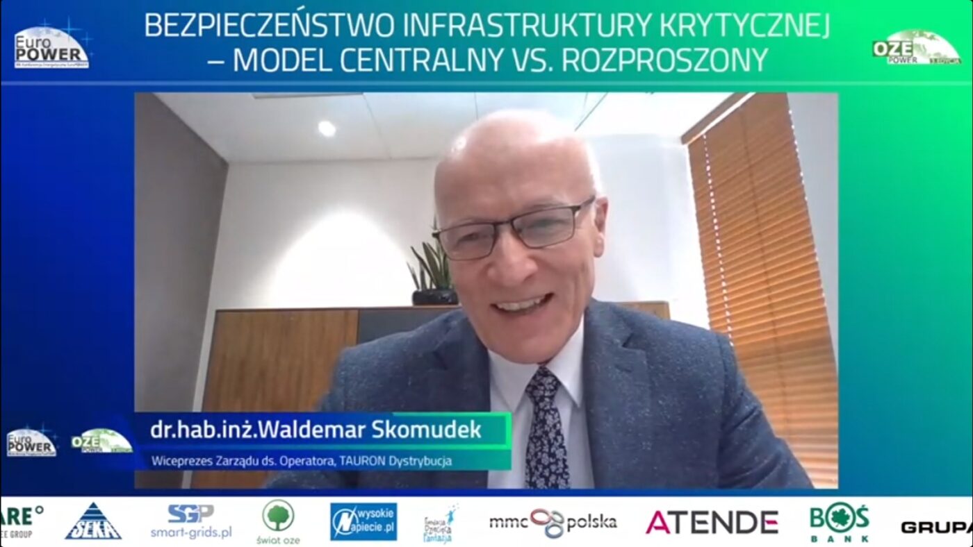 Wiceprezes Tauron Dystrybucja dr hab. inż. Waldemar Skomudek podczas EuroPOWER 2021. Fot. BiznesAlert.pl