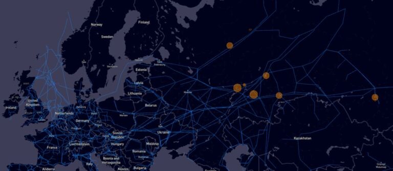 Emisje metanu nad Rosją w dniu 24 maja 2021 roku fot. Kayrros SAS