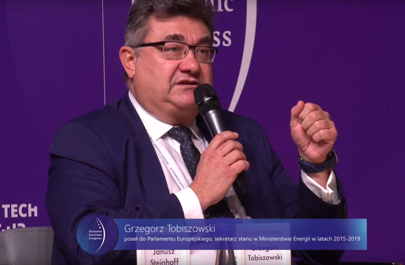 Poseł do Parlamentu Europejskiego Grzegorz Tobiszowski podczas EKG 2021. Fot. Jędrzej Stachura