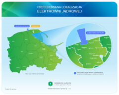 Preferowana lokalizacja pierwszej elektrowni jądrowej w Polsce. Grafika: Polskie Elektrownie Jądrowe