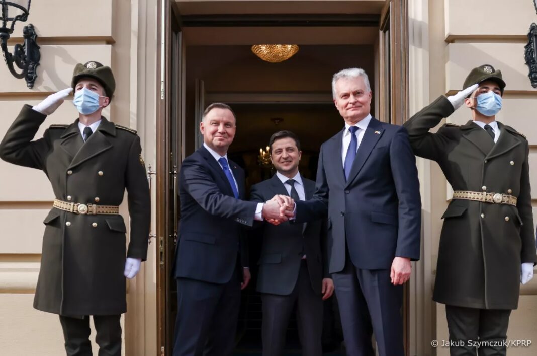 Prezydenci Polski, Ukrainy i Litwy, Andrzej Duda, Wołodymyr Zełenski i Gitanas Nausėda. Źródło KPRP