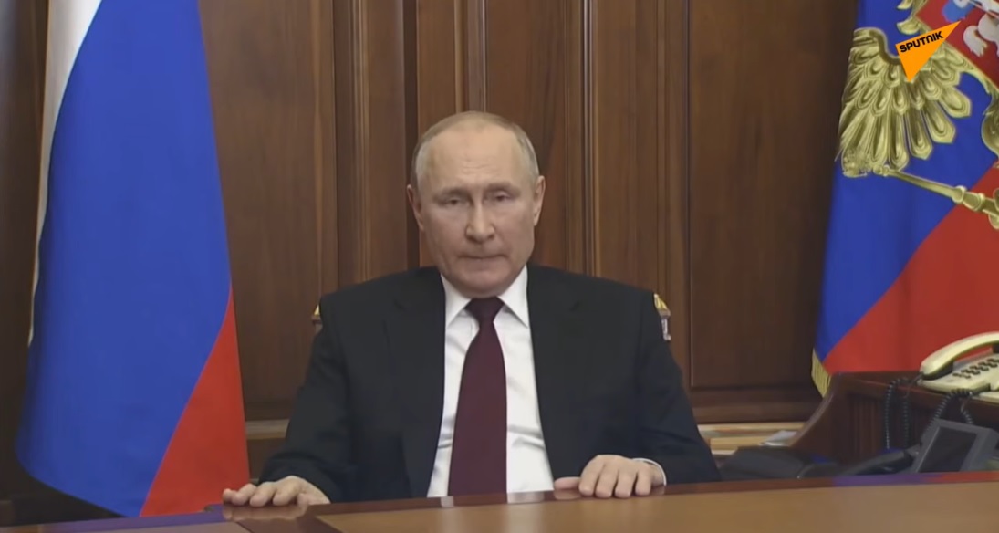 Przemówienie Władimira Putina. Fot. YouTube.