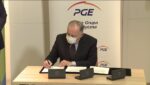 Prezes PGE Wojciech Dąbrowski podczas konferencji z okazji podpisania listu intencyjnego. Fot. Jędrzej Stachura