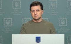 Wystąpienie prezydenta Ukrainy Wołodymyra Zełeńskiego. Fot. Twitter.