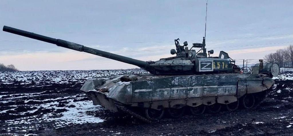Zniszczony T-72B. Fot. Policja Ukrainy