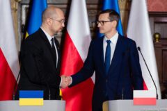 Premierzy Ukrainy i Polski Denis Szmyhal oraz Mateusz Morawiecki. Fot. Kancelaria Premiera.