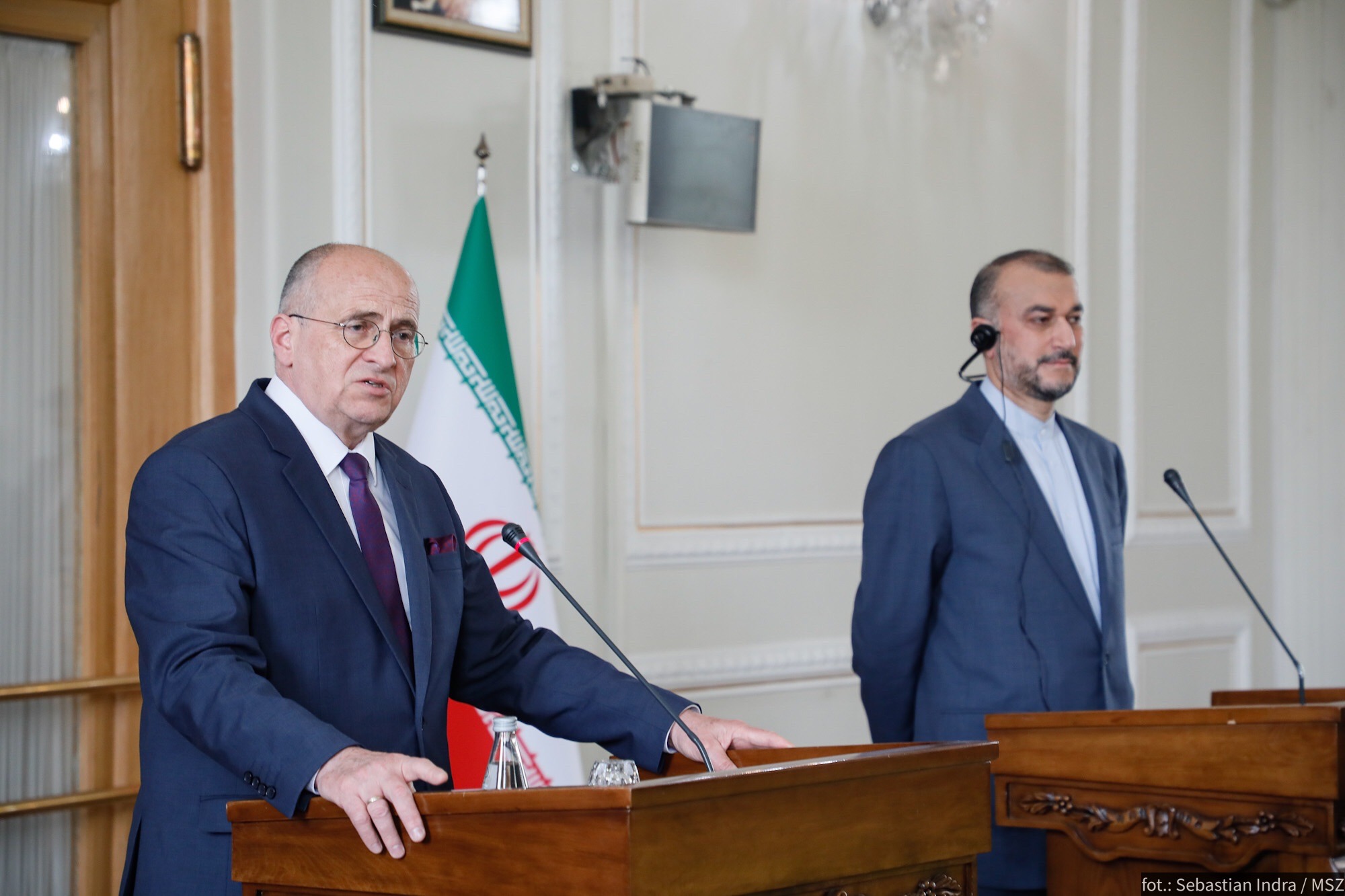 Ministrowie spraw zagranicznych Polski i Iranu w Teheranie. Fot. MSZ RP.
