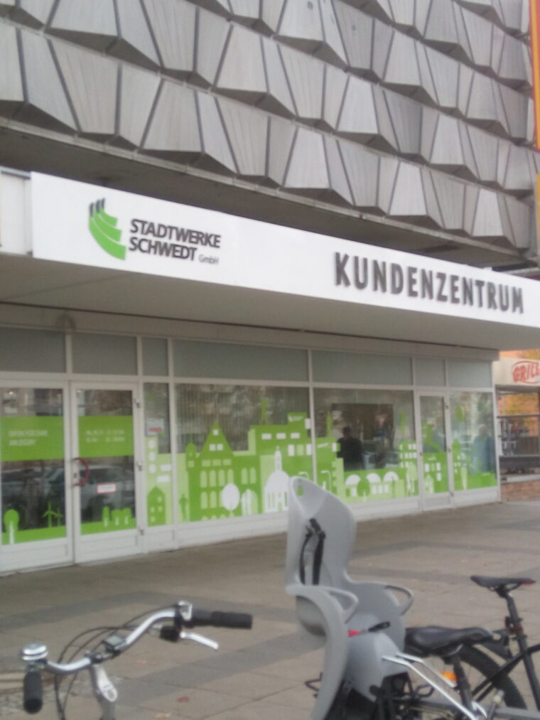 Biuro klienta regionalnego dostawcy energii Stadtwerke Schwedt GmbH