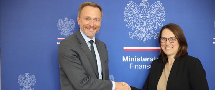 Magdalena Rzeczkowska i Christian Lindner. Fot. Ministerstwo finansów.