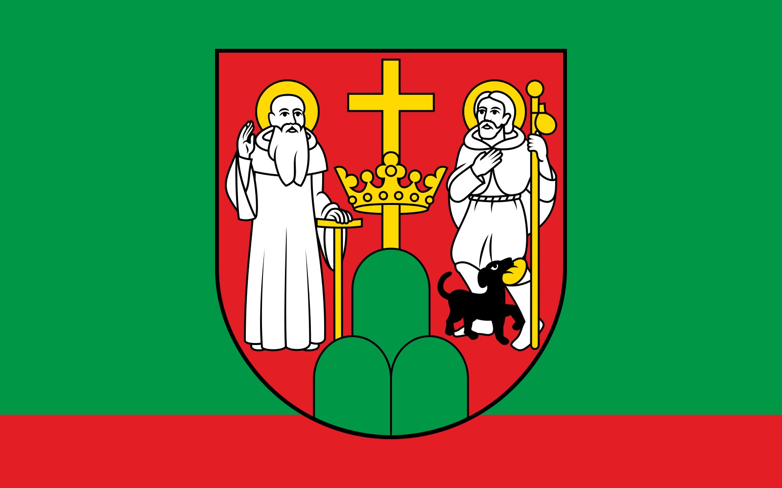 Flaga Suwałek. Grafika: Wikimedia Commons.