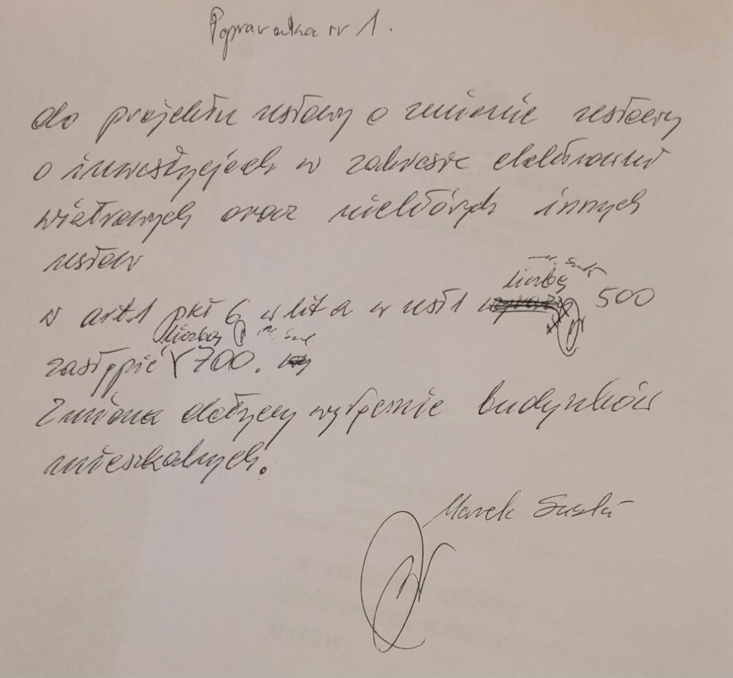 Poprawka do ustawy odległościowej autorstwa Marka Suskiego. Fot. Twitter.