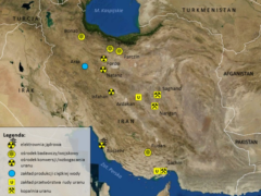 Energetyka jądrowa w Iranie. Autor mapy: Szymon Domański (@SzymonDomanski5)