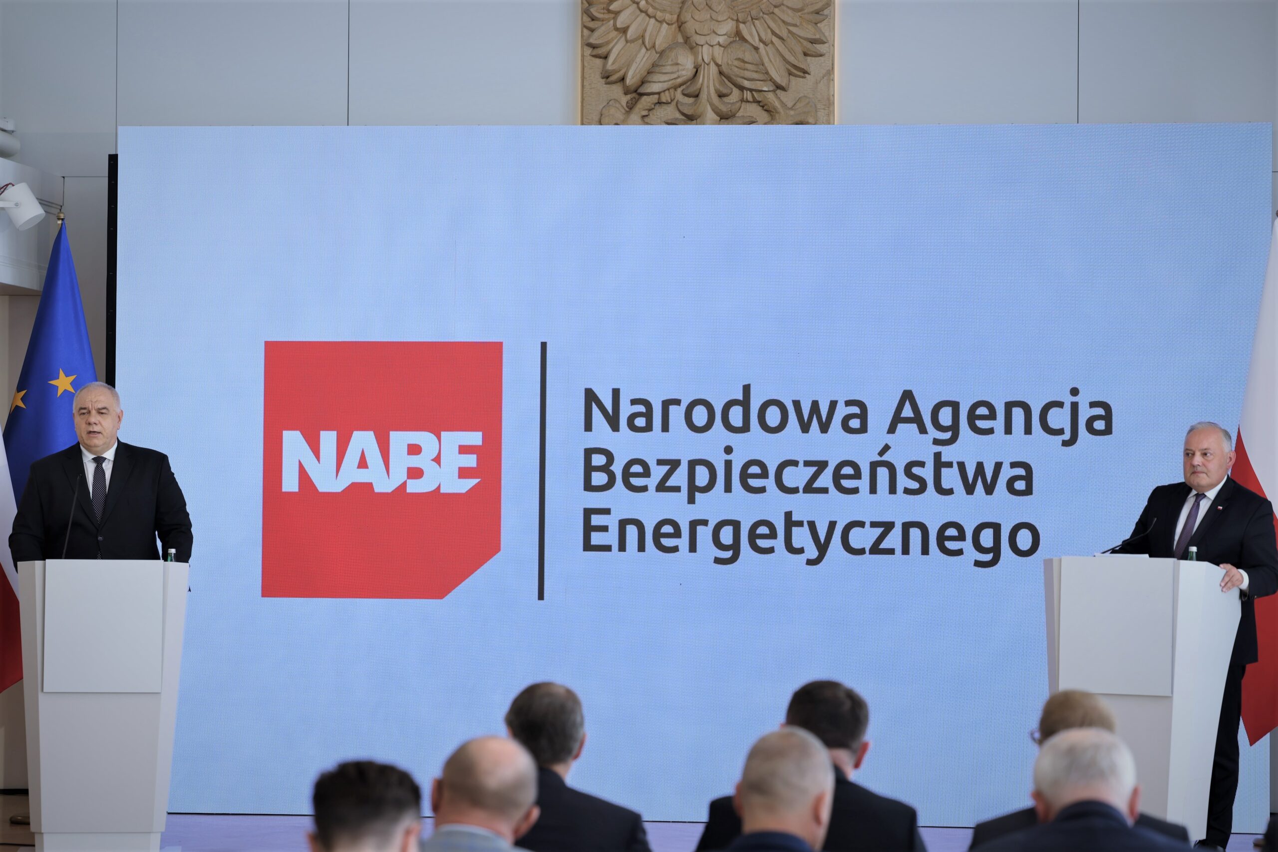 Prezentacja logo Narodowej Agencji Bezpieczeństwa Energetycznego. Fot. MAP.