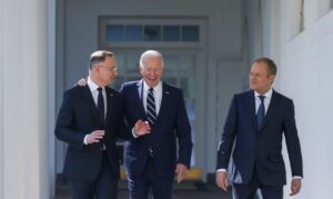 Andrzej Duda, Joe Biden i Donald Tusk. Fot. Biały Dom.