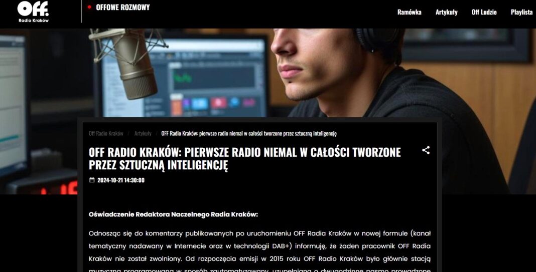 OFF Radio Kraków kończy ze sztuczną inteligencją