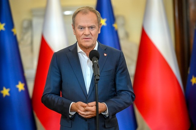 Premier Donald Tusk na konferencji