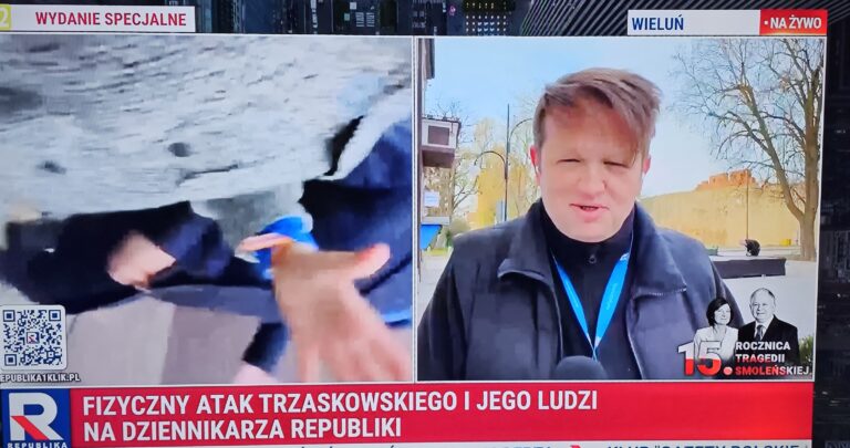Reporter TV Republika został zaatakowany przez ochronę kandydata PO na prezydenta RP